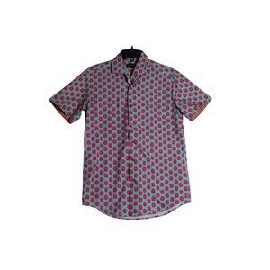 Addict Short Sleeve Spandex Button Down Hawaiian Shirt Mens Small